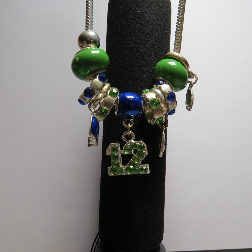 Seahawks matching necklace and earrings